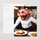 Vreemde grappige monsterchef briefkaart (Voorkant / Achterkant)