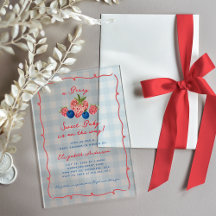 Vreemde handgetekende bes zoete baby shower acryl