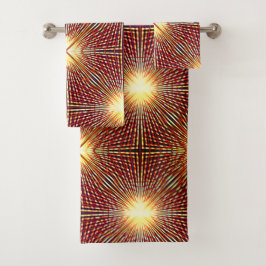 Vreemde herhaling van lijnen die lichte cirkels ge bad handdoek