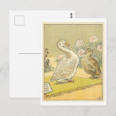 Vreemde  Illustratie met Gans en Uil Briefkaart (Voorkant / Achterkant)