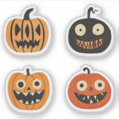 Vreemde Jack-o-lanterns Halloween Pompoenen Sticker (Voorkant)