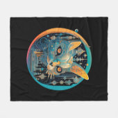 Vreemde kat die naar je koplampen staart fleece deken (Voorkant (Horizontaal))