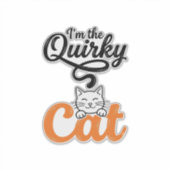 Vreemde kat vintage gravure kat liefhebber design_ sticker (Voorkant)