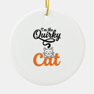 Vreemde kat vintage gravure kat liefhebber ontwerp keramisch ornament