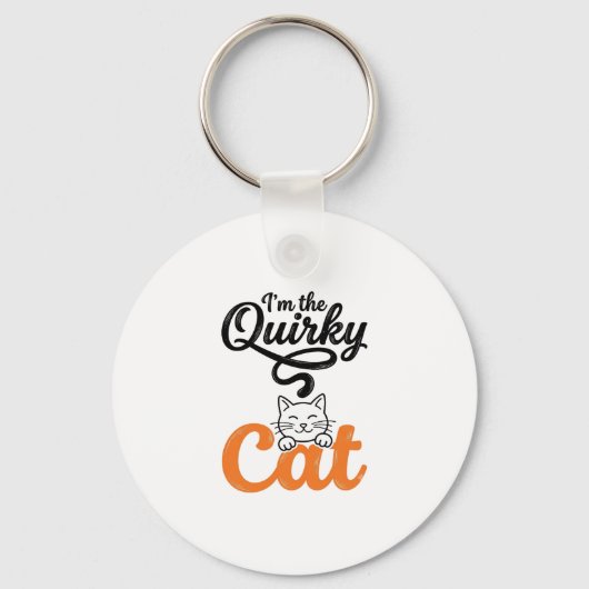 Vreemde kat vintage gravure kat liefhebber ontwerp sleutelhanger (Voorkant)