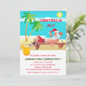 Vreemde kerst in de zomer van juli of in het stran kaart (Staand voorkant)