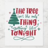 vreemde kerstboomkunst wijn etiket (Enkel label)