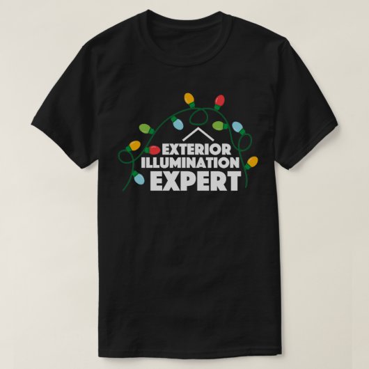 Vreemde kerstdeskundige voor buitenverlichting t-shirt (Design voorkant)