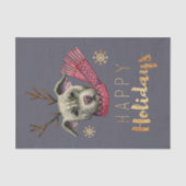 Vreemde kersthond met Antlers | Prettige feestdage Tissuepapier (Voorkant)