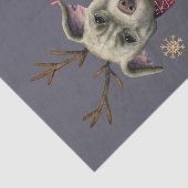 Vreemde kersthond met Antlers | Prettige feestdage Tissuepapier (Detail)