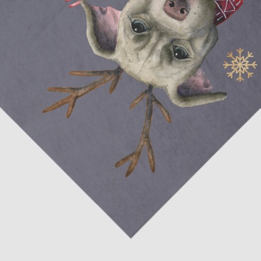Vreemde kersthond met Antlers | Prettige feestdage Tissuepapier (Detail)