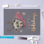 Vreemde kersthond met Antlers | Prettige feestdage Tissuepapier (Craft)