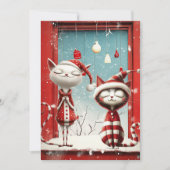 Vreemde Kerstkatten Feestdagenkaart (Voorkant)