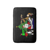 Vreemde kerstkunst met kerstman en vrienden badmat (Voorkant Verticaal)