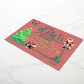 Vreemde Kerstman met Cute Dier en Kitsch Boom Folie Feestdagenkaart (Gedraaid)