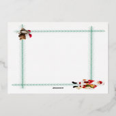 Vreemde Kerstman met Cute Dier en Kitsch Boom Folie Feestdagenkaart (Achterkant)