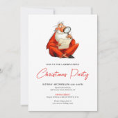Vreemde Kerstman Watercolor Kerstfeest Uitnodiging (Voorkant)