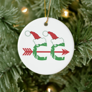 Vreemde Kerstmis © Cross Country Running (tweezijd Keramisch Ornament