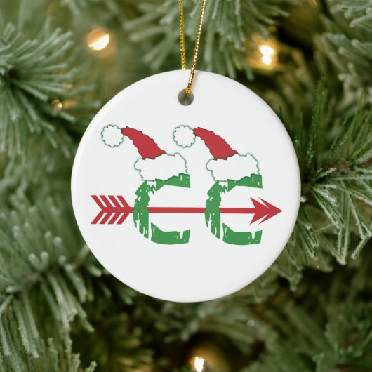 Vreemde Kerstmis © Cross Country Running (tweezijd Keramisch Ornament (Boom)