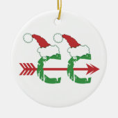 Vreemde Kerstmis © Cross Country Running (tweezijd Keramisch Ornament (Voorkant)
