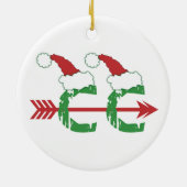 Vreemde Kerstmis © Cross Country Running (tweezijd Keramisch Ornament (Achterkant)