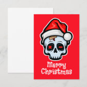 Vreemde kerstsschedel, vrolijk kerstfeest informatiekaartje (Voorkant / Achterkant)