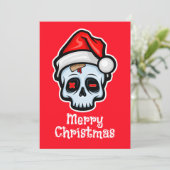 Vreemde kerstsschedel, vrolijk kerstfeest kaart (Staand voorkant)