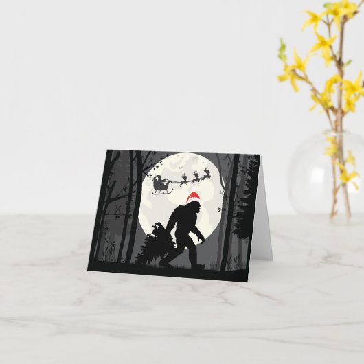 Vreemde kerstvoet met de Kerstman in de rest Kaart (Gele Bloem)