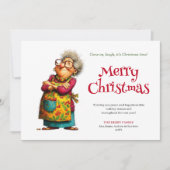 Vreemde Kerstvrouw Digitale Aangepaste Kerstkaart (Voorkant)