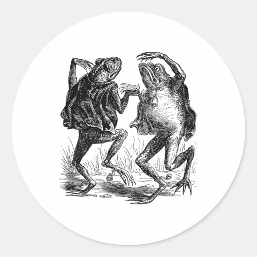 Vreemde kikkers dansen -  kikkers ronde sticker (Voorkant)
