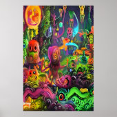 Vreemde, kleurrijke droom | AI Art Poster (Voorkant)