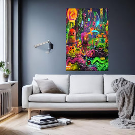 Vreemde, kleurrijke droom | AI Art Poster