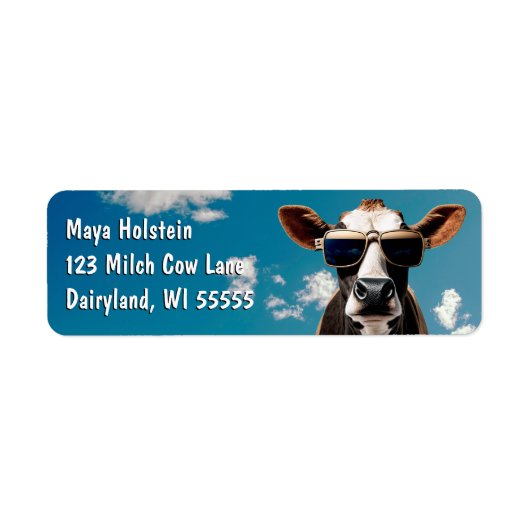 Vreemde Koe in zonnebrillen Etiket (Voorkant)