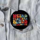Vreemde leraar bouwt karakter Groovy leraar Ronde Button 4,0 Cm (In situ)