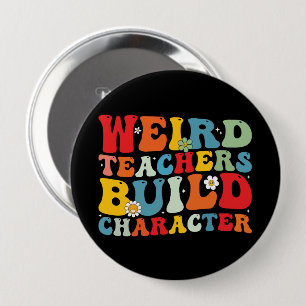 Vreemde leraar bouwt karakter Groovy leraar Ronde Button 4,0 Cm