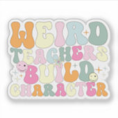 Vreemde leraren Bouwen Karakter Onderwijzen Liefhe Sticker (Voorkant)