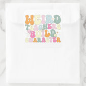 Vreemde leraren Bouwen Karakter Onderwijzen Liefhe Vierkante Sticker (Tas)