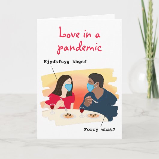 Vreemde liefde voor een pandemische herdenking kaart (Voorkant)