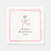 Vreemde Martini Boog Hand Getekende Bruidsdouche Servet (Voorkant)