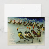 Vreemde  menigte met Briefkaart van Matches (Voorkant / Achterkant)