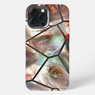 Vreemde mozaïek van gekleurde en parelmoerachtige iPhone 13 pro max hoesje