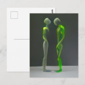 Vreemde mysterieuze groene mensen briefkaart (Voorkant / Achterkant)