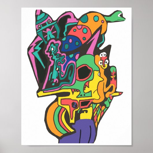 Vreemde Nerd Pistool Poster (Voorkant)