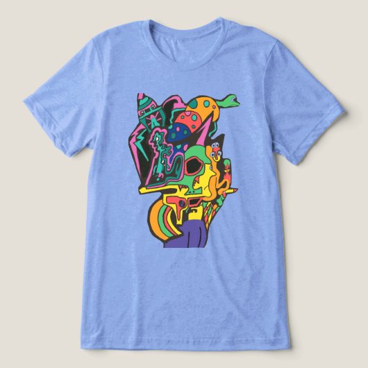 Vreemde Nerf-pistool Tri-Blend Shirt (Design voorkant)