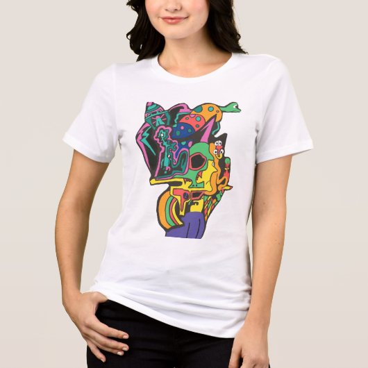 Vreemde Nerf Pistool Tri-Blend Shirt (Voorkant)