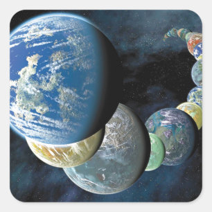 Vreemde Nieuwe Werelden Buitenaardse Planeet Monta Vierkante Sticker
