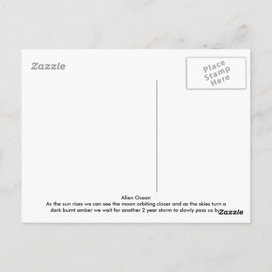 Vreemde Oceaan Briefkaart (Achterkant)