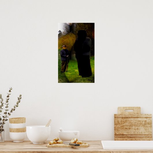 vreemde ontmoeting in bossen poster (Keuken)