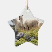 Vreemde Ontwerpen - Schapen in een veld Keramisch Ornament (Rechts)