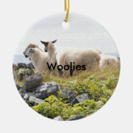 Vreemde Ontwerpen - Schapen in een veld Keramisch Ornament